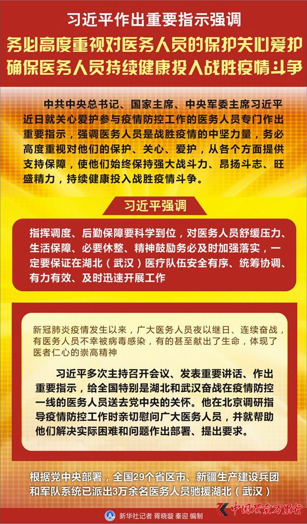 習近平作出重要指示強調 務必高度重視對醫務人員的保護關心愛護 